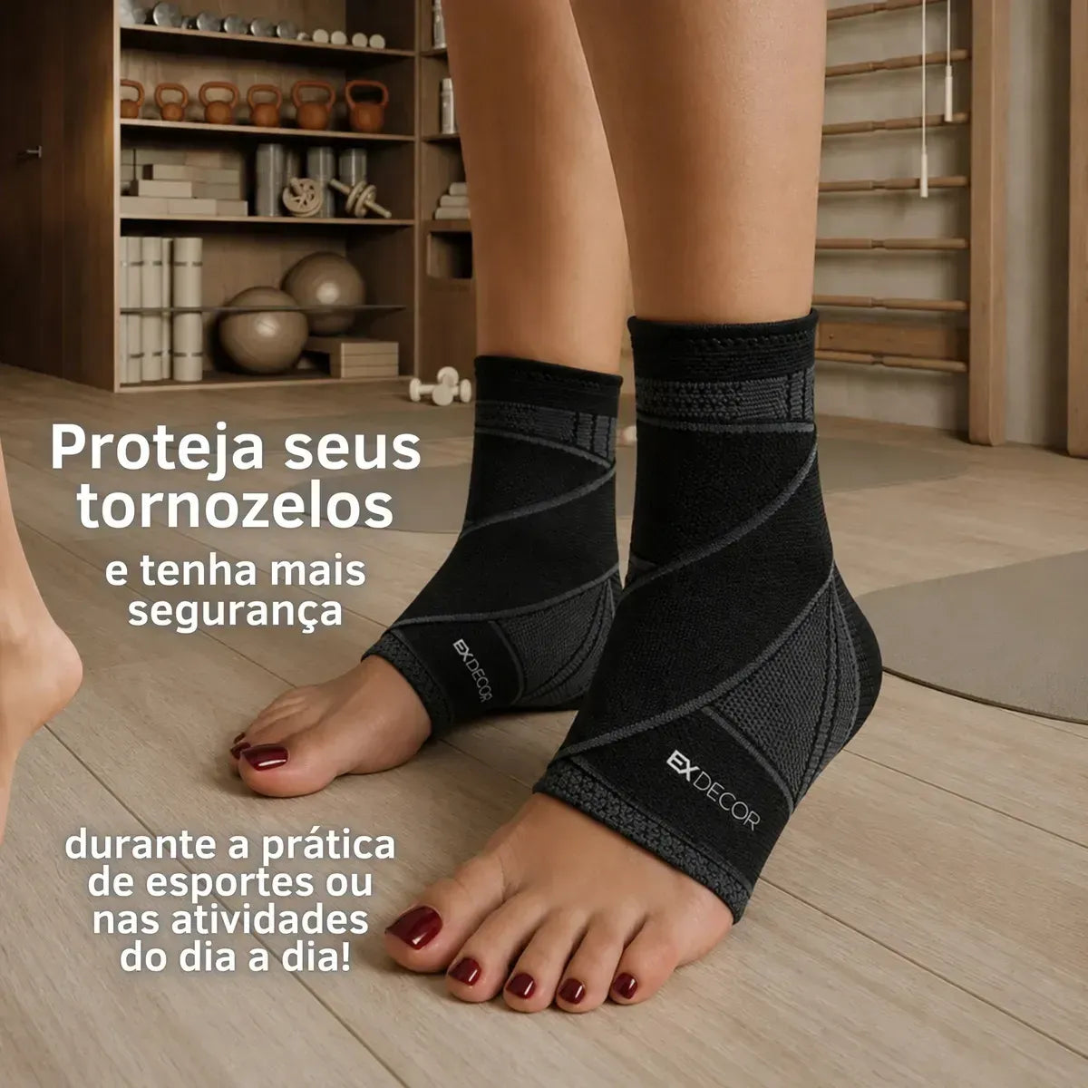 Par Tornozeleira Compressão Tensor Ortopédica